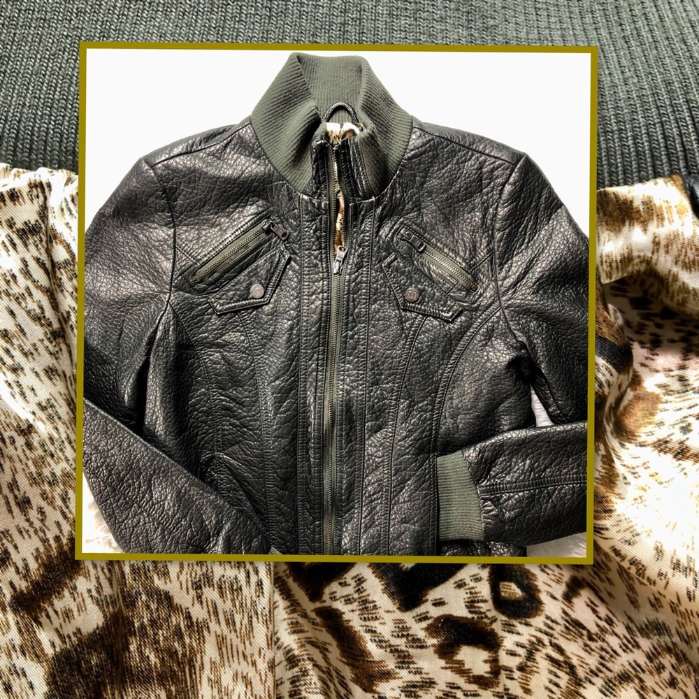 TRUTH OF TOUCH FAUX LEATHER BOMBER JACKET S